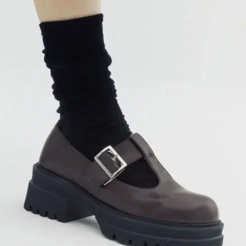 [BUNJANG] Comorebi Museum Handmade Cowhide Leather Mary Jane Platform Loafers (245) / 코모레비뮤지엄 핸드메이드 카우레더 로퍼 245