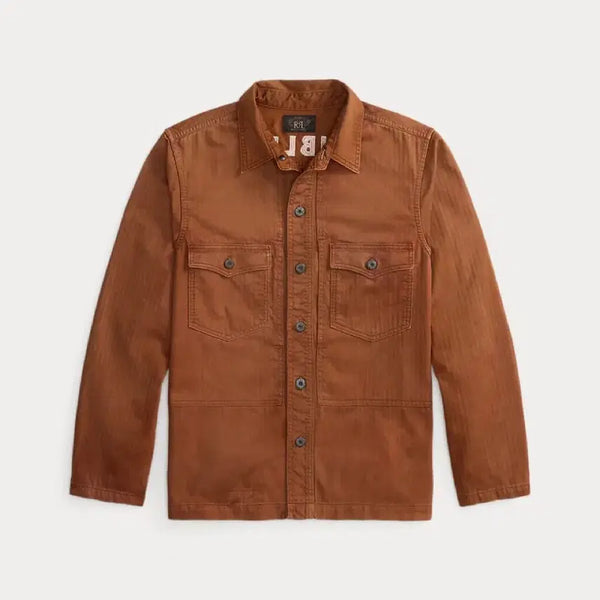 [BUNJANG] RRL Embroidered Herringbone Twill Overshirt M / RRL 더블알엘 임브로이더 헤링본 트윌 오버셔츠 M