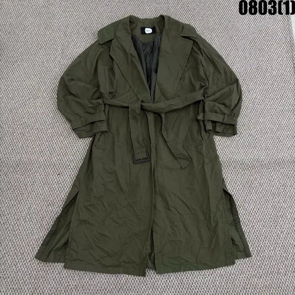 [BUNJANG] DUEL Khaki Belt Trench Coat / 듀엘 카키색 벨트 트렌치 코트 55