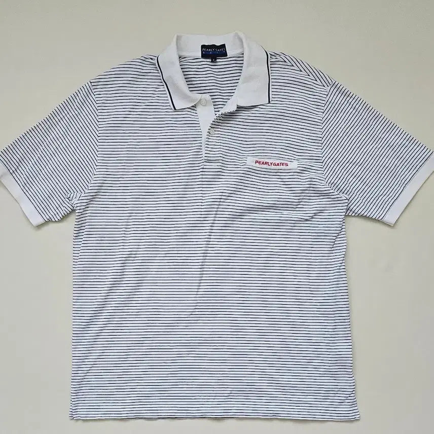 [BUNJANG] Japan Edition PARIGATES Stripe Short Sleeve Pique Polo Shirt / 일본판 파리게이츠 스트라이프 반팔 피케 카라티