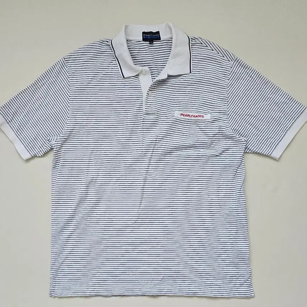 [BUNJANG] Japan Edition PARIGATES Stripe Short Sleeve Pique Polo Shirt / 일본판 파리게이츠 스트라이프 반팔 피케 카라티