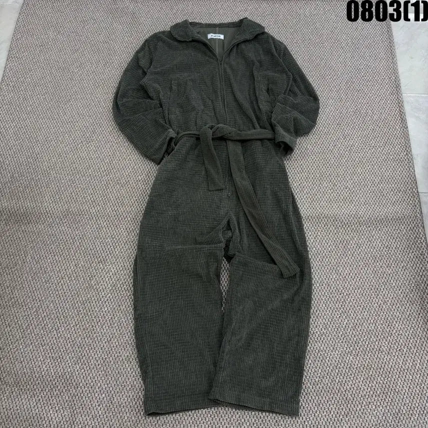 [BUNJANG] AMOR Corduroy Jumpsuit Khaki L / AMOR 코듀로이 점프슈트 카키 L