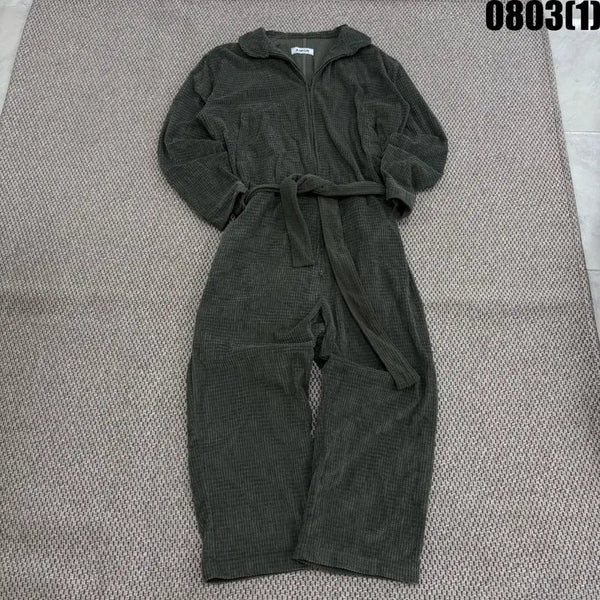 [BUNJANG] AMOR Corduroy Jumpsuit Khaki L / AMOR 코듀로이 점프슈트 카키 L