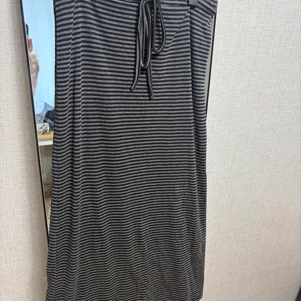[BUNJANG] Plus Size Stretchy Striped Maxi Skirt / 빅사이즈 모찌롱치마