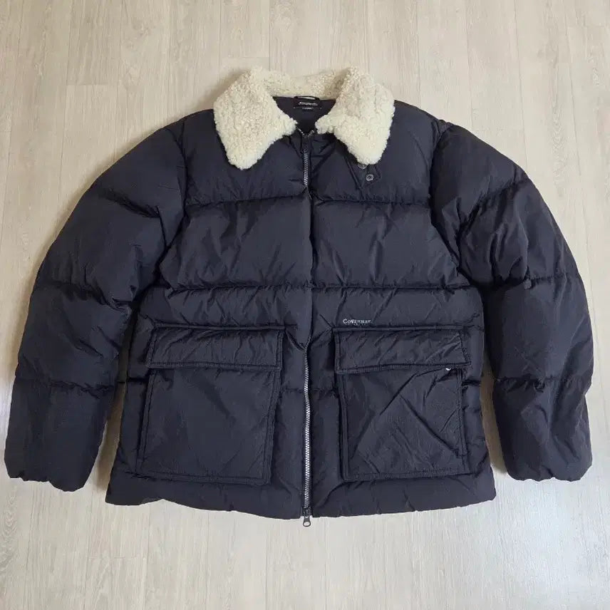 [BUNJANG] Covernat Fleece Collar Short Padded Jacket Black XL / 커버낫 양털 카라 숏패딩 블랙 XL