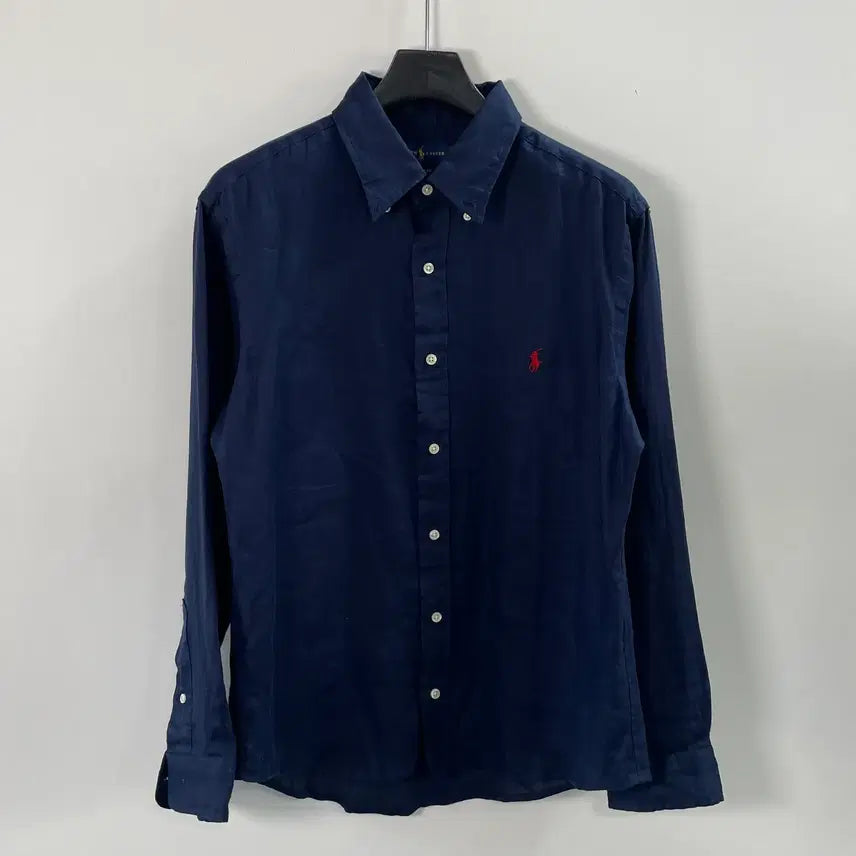 [BUNJANG] Polo Ralph Lauren Navy Linen Shirt / 폴로 랄프로렌 네이비 린넨 셔츠 (on.1625)