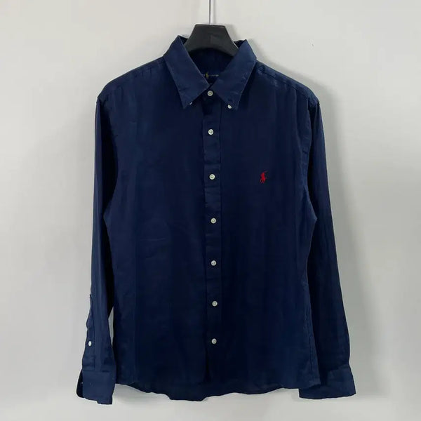 [BUNJANG] Polo Ralph Lauren Navy Linen Shirt / 폴로 랄프로렌 네이비 린넨 셔츠 (on.1625)