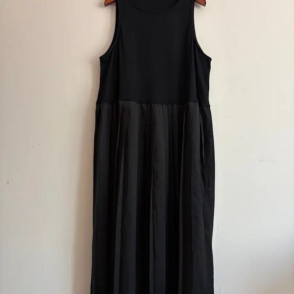 [BUNJANG] Sleeveless Pleated Dress - Black / 민소매 플리츠 원피스 블랙