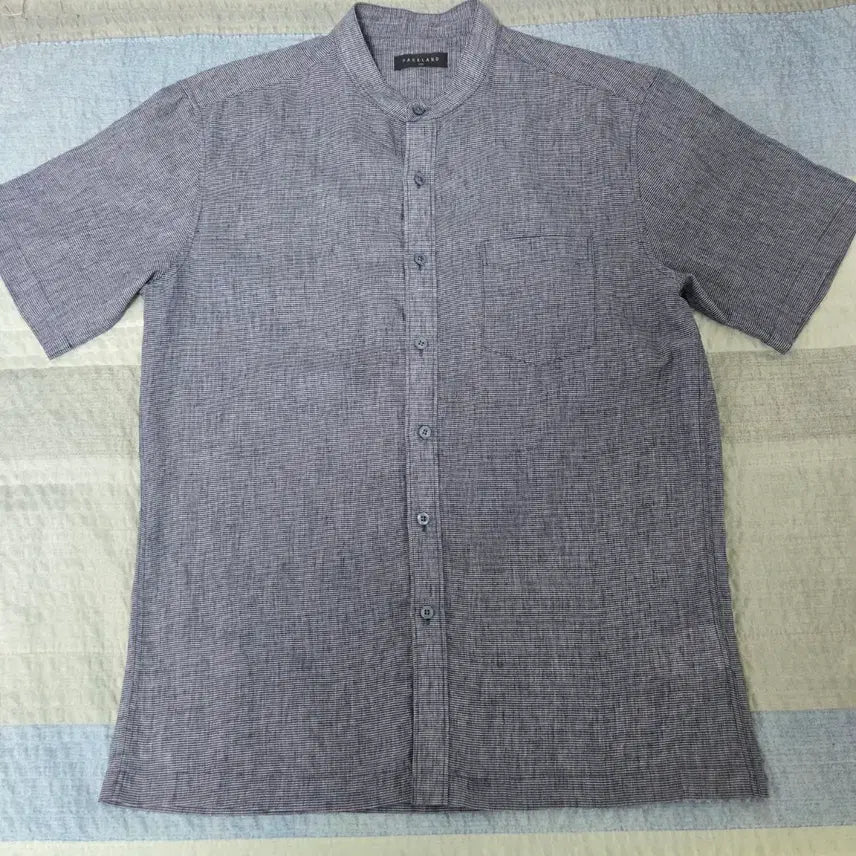 [BUNJANG] Parkland Linen Henley Short Sleeve Shirt Gray Size 100 / 파크랜드 린넨헨리넥 반팔 셔츠 회색100