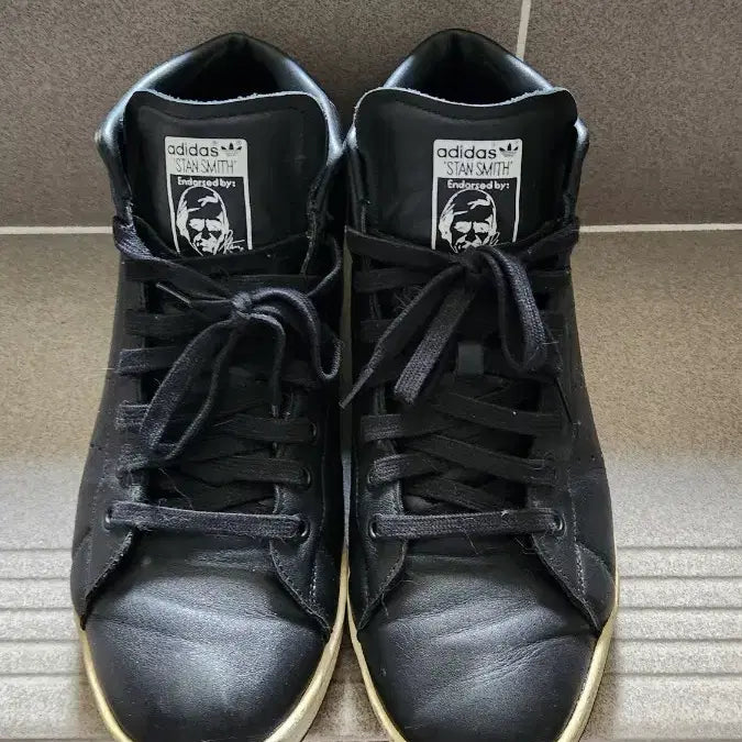 [BUNJANG] Adidas Stan Smith High Top Black Sneakers 265 / 아디다스 스탠스미스 하이탑 검정색운동화 265