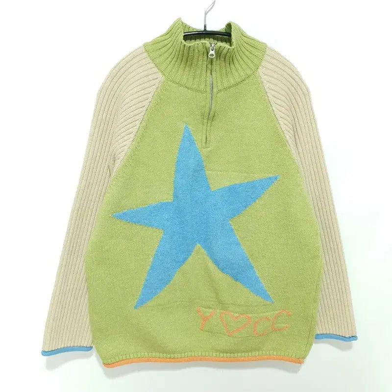 [BUNJANG] Youthbath Zip-Up Anorak Knit M / 유쓰배쓰 스타 집업 아노락 니트 M_W0775