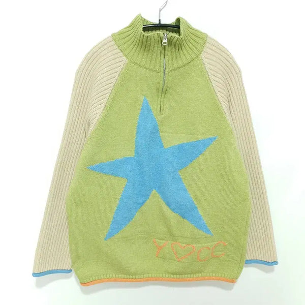 [BUNJANG] Youthbath Zip-Up Anorak Knit M / 유쓰배쓰 스타 집업 아노락 니트 M_W0775
