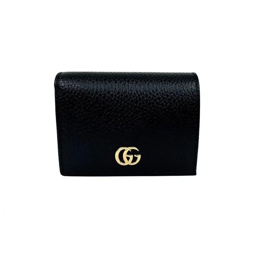 [BUNJANG] Gucci GG Marmont Leather Women's Bifold Wallet Black 456126 / 구찌 GG 마몽 반지갑 블랙 마몬트 여성 반지갑 456126
