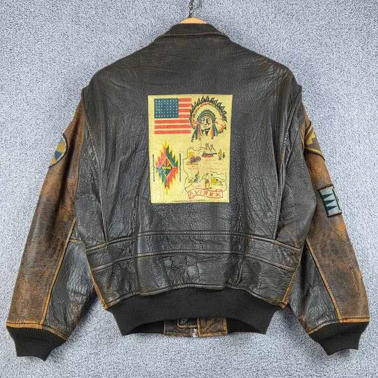 [BUNJANG] Avirex Navajo Country G-1 Leather Jacket (S) / 아비렉스 나바호 컨트리 G-1 가죽 자켓 ( S ) / 13200
