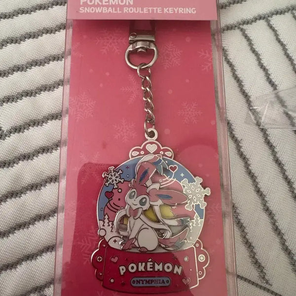 [BUNJANG] Pokémon Sylveon Snow Globe Roulette Keychain / 포켓몬스터 님피아 스노우볼 룰렛 키링