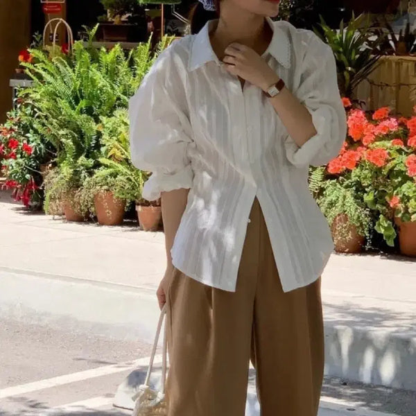 [BUNJANG] Without Summer Flip Blouse / 위드아웃썸머 플립 블라우스