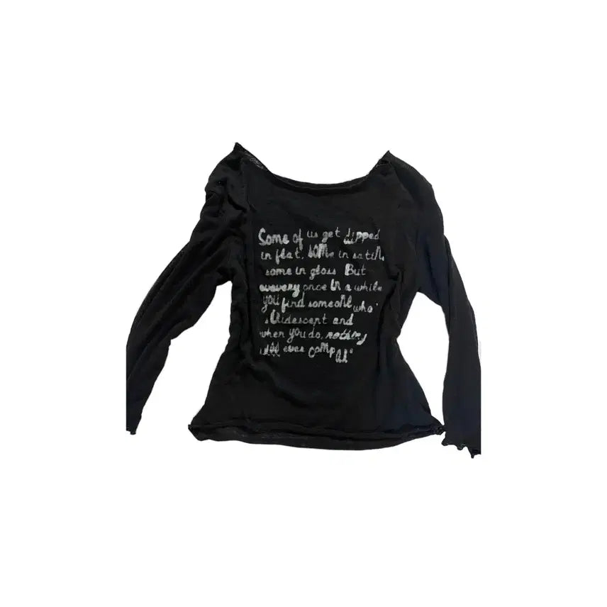[BUNJANG] Black Lettering Long Sleeve T-Shirt / 블랙 레터링 긴팔티 슬리브