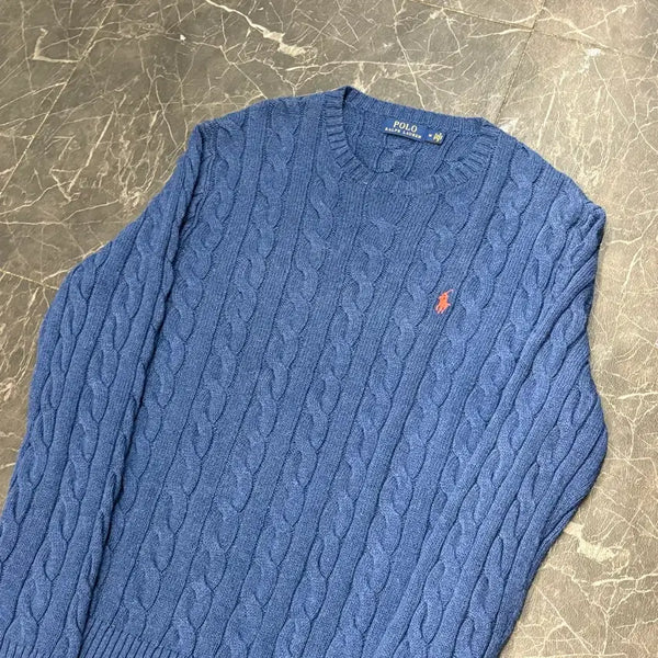 [BUNJANG] Polo Ralph Lauren Classic Cable Knit Navy Sweater (M) / M 폴로랄프로렌 클래식 케이블 네이비 니트