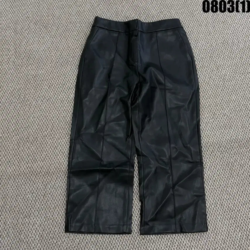 [BUNJANG] PIERA BELLA Black Leather Straight Leg Pants (M) / PIERA BELLA 가죽 일자바지 블랙 m
