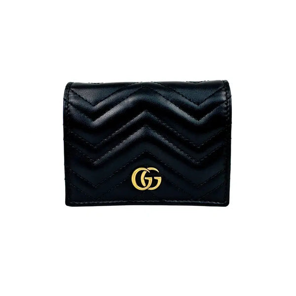 [BUNJANG] Gucci GG Marmont Women's Bifold Wallet Black Leather / 구찌 GG 마몽 여성 반지갑 블랙 마몬트 지갑 466492