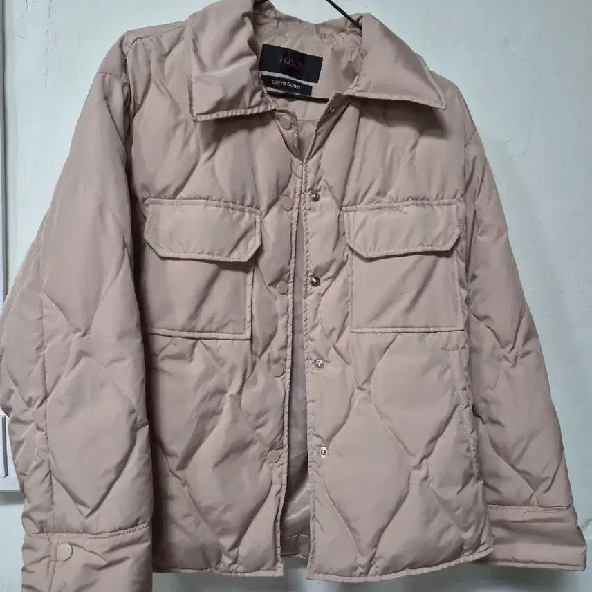 [BUNJANG] SOUP Quilted Goose Down Short Padding Jacket Beige / SOUP 퀄팅 구스다운 숏패딩 베이지