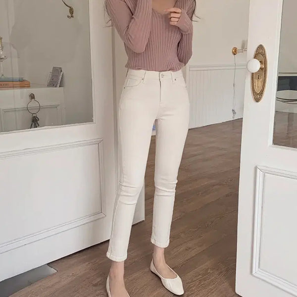 [BUNJANG] Ivory Banding Straight Leg Pants / 아이보리 밴딩 일자바지