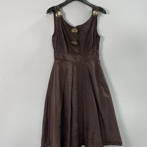 [BUNJANG] Burberry Brown Sleeveless Flare Dress / 버버리 브라운 나시 플레어 원피스 (on.1632)