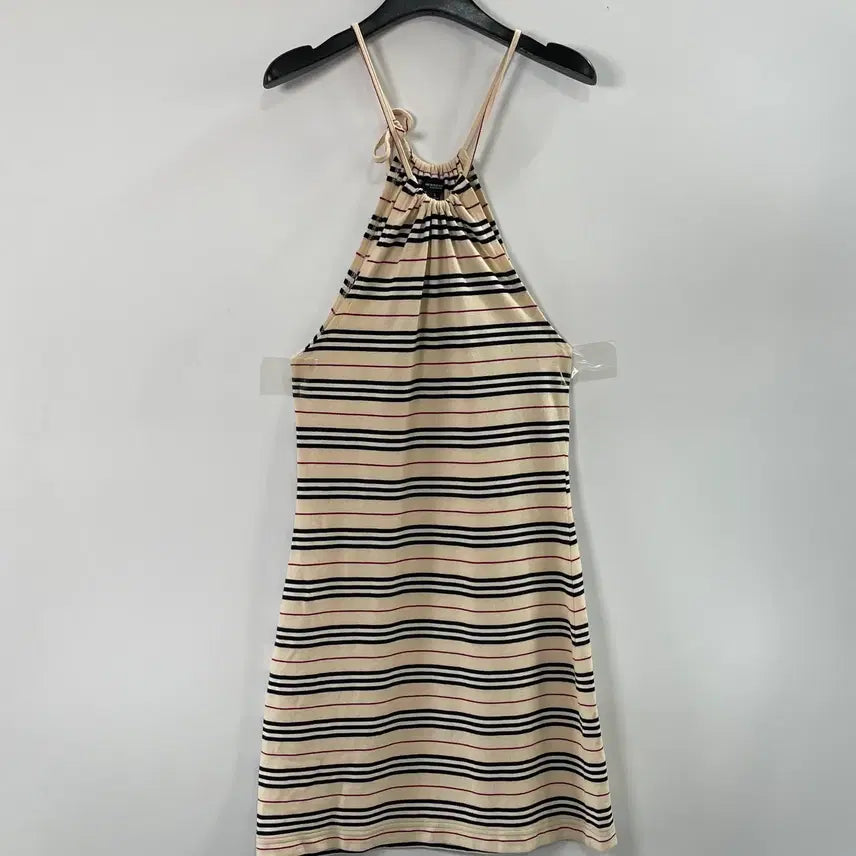 [BUNJANG] Burberry Stripe Halterneck Sleeveless Dress / 버버리 스트라이프 홀터넥 나시 원피스 (on.1633)