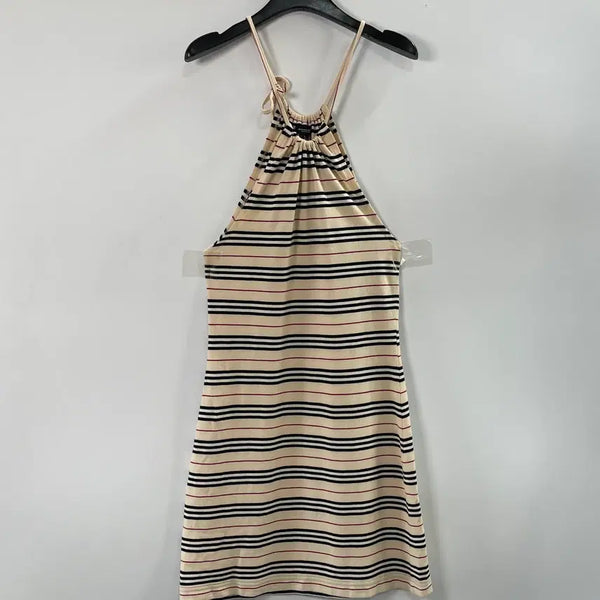[BUNJANG] Burberry Stripe Halterneck Sleeveless Dress / 버버리 스트라이프 홀터넥 나시 원피스 (on.1633)