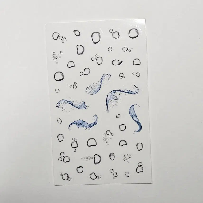 [BUNJANG] Ahnfach Transparent Water Drop Stickers (Glossy Die-cut) / [아인파흐] 투명물방울 스티커(유광 칼선)