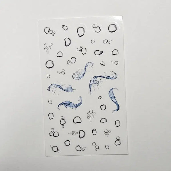[BUNJANG] Ahnfach Transparent Water Drop Stickers (Glossy Die-cut) / [아인파흐] 투명물방울 스티커(유광 칼선)