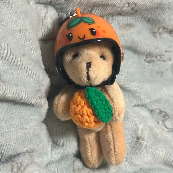 [BUNJANG] Orange Helmet Bear Charm / 새상품)하나 남음! 제주도 감귤 헬멧 곰키링
