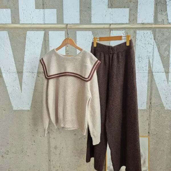 [BUNJANG] Sailor Collar Knit Sweater / 행사3)세일러 니트 스웨터