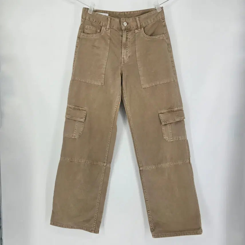 [BUNJANG] ZARA Utility Cotton Cargo Pants (Beige) / ZARA 유틸리티 코튼 카고 팬츠 (베이지)