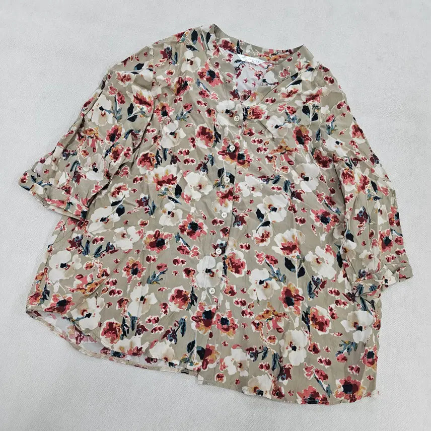 [BUNJANG] Geumpung Punggi In-gyeon Flower Pattern Women's Blouse / 99 금풍풍기인견 플라워패턴 여성 블라우스 0709Y2