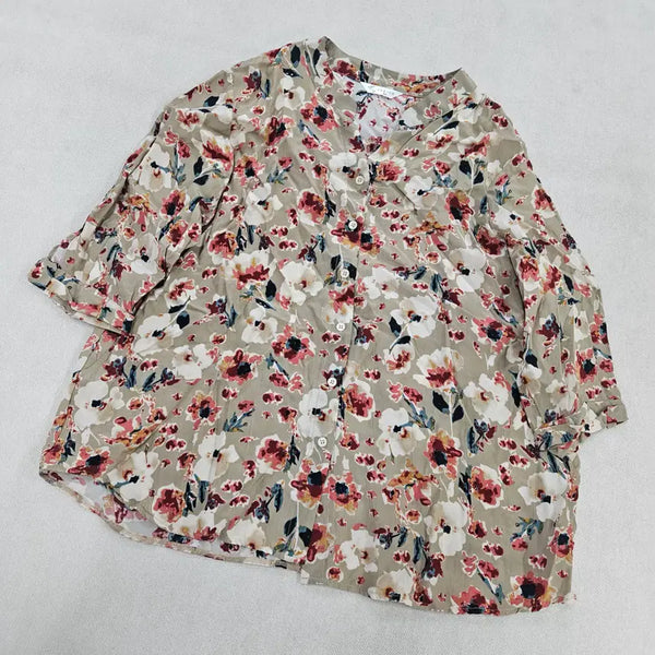 [BUNJANG] Geumpung Punggi In-gyeon Flower Pattern Women's Blouse / 99 금풍풍기인견 플라워패턴 여성 블라우스 0709Y2