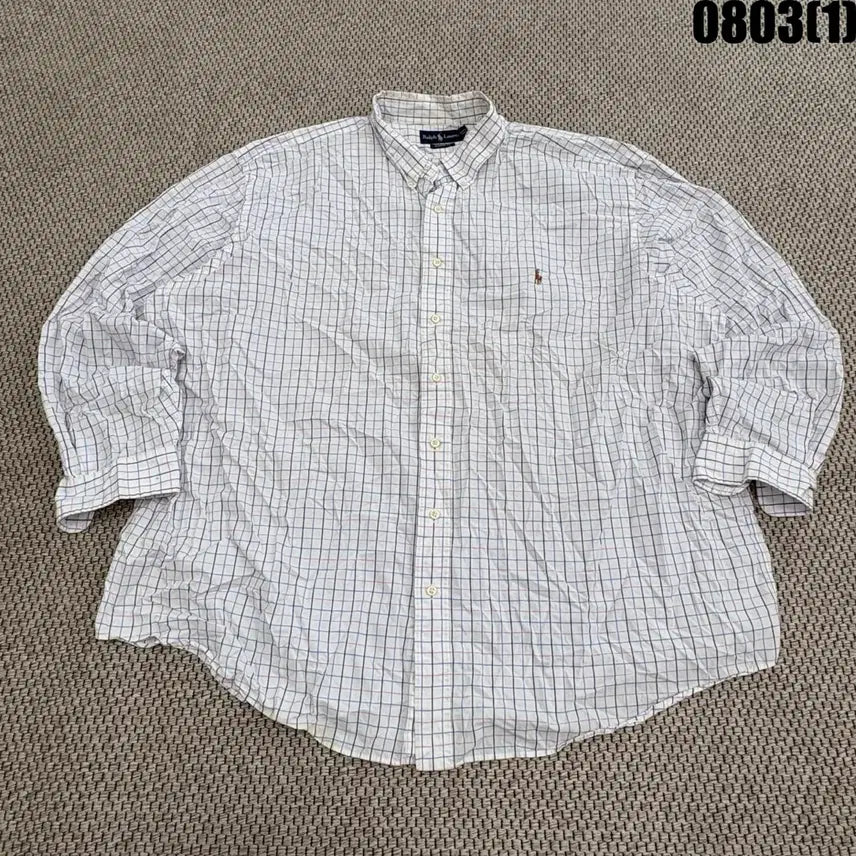 [BUNJANG] Polo Ralph Lauren Check Shirt White 3XL / 폴로 랄프로렌 체크 셔츠 화이트 3XL