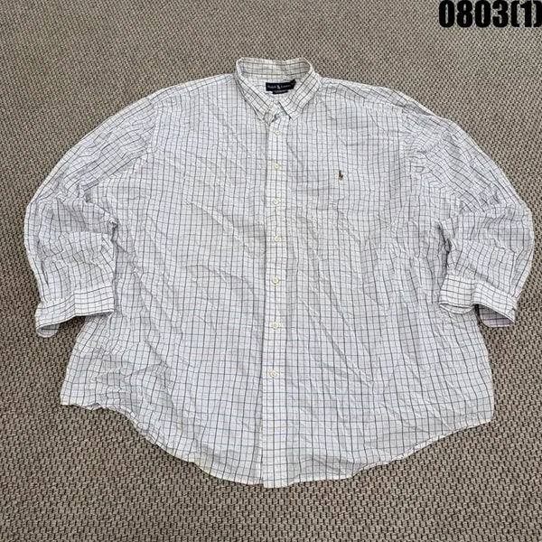 [BUNJANG] Polo Ralph Lauren Check Shirt White 3XL / 폴로 랄프로렌 체크 셔츠 화이트 3XL