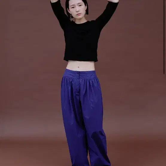 [BUNJANG] Ethos Wide Shirring Pants Purple L / 에토스  와이드 셔링팬츠 퍼플 L