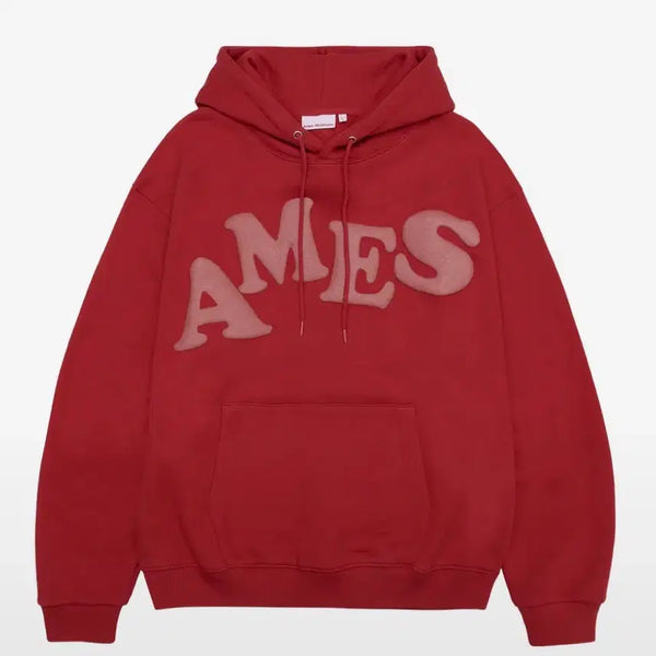 [BUNJANG] Ames Logo Hoodie Red Size S / 아메스 ames 로고 후드티 레드 S 사이즈