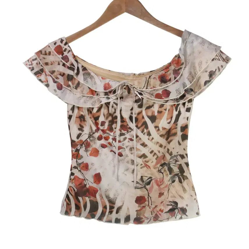 [BUNJANG] SHEIN Ruffle Off-Shoulder Blouse / SHEIN 러플 오프숄더 블라우스 [26080312]