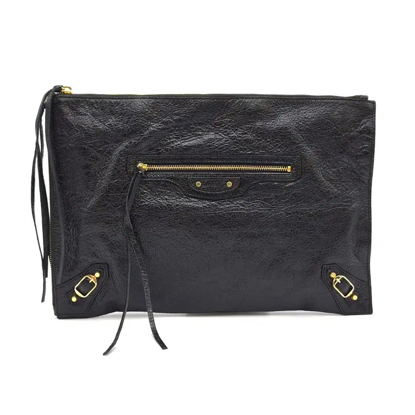 [BUNJANG] Balenciaga Classic Motor Clutch Black Leather / [다올 범어점] 발렌시아가 클래식 모터 클러치 블랙(362967) 상태 S