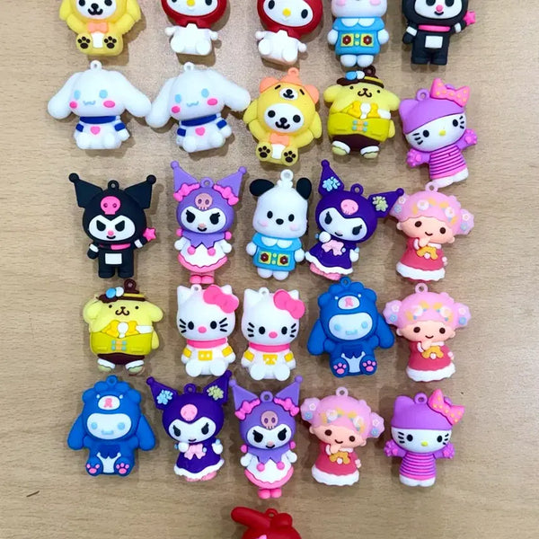 [BUNJANG] Sanrio Characters Rubber Figure Bundle Set (26 pcs) / 각종 산리오 시나모롤 마이멜로디 쿠로미 등 고무 피규어 26개 일괄 떨이처분