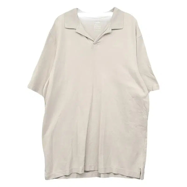 [BUNJANG] Giordano Cream Casual Short-Sleeve Polo T-Shirt L / 지오다노 크림 캐주얼 반팔 카라티 L