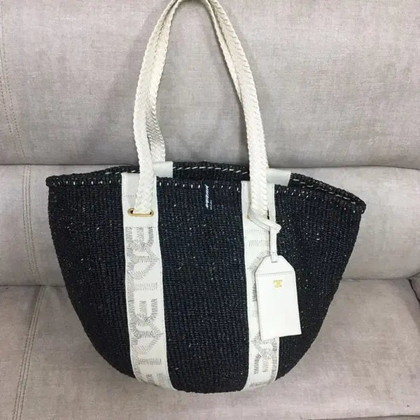 [BUNJANG] TIME Rattan Bag Black Shoulder Bag / 한섬 타임  정품 라탄백 블랙 숄더백 가방