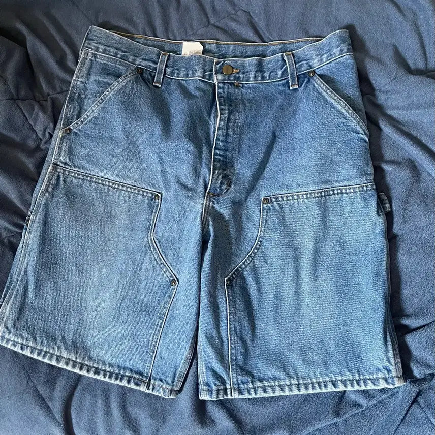 [BUNJANG] Vintage Carhartt Double Knee Carpenter Denim Shorts / 빈티지 칼하트 더블니 카펜터 쇼츠 35~36