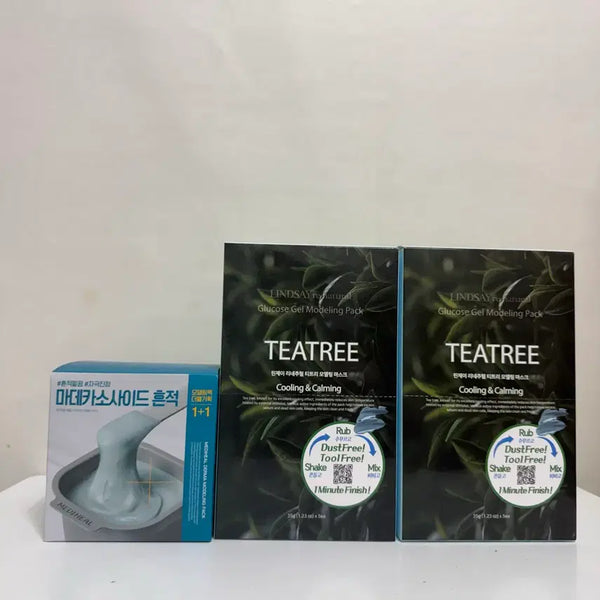 [BUNJANG] Lindsay Tea Tree Modeling Pack & Mediheal Derma Modeling Pack (Centella Asiatica) / 린제이 티트리 리네추럴 모델링팩 메디힐 더마 모델링팩 마데카소사이드 흔적
