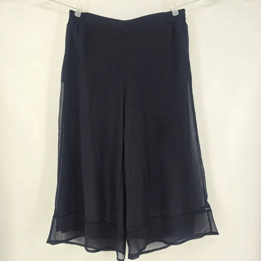 [BUNJANG] Chiffon Culottes Pants Navy 7/10 Length Size 88 / 시폰 큐롯 팬츠 네이비 7부 88