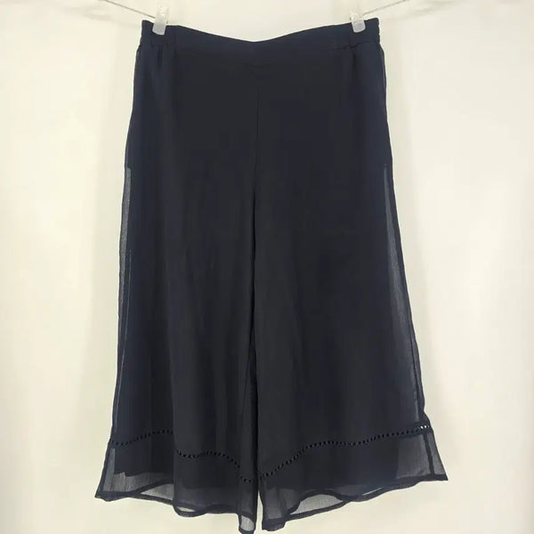 [BUNJANG] Chiffon Culottes Pants Navy 7/10 Length Size 88 / 시폰 큐롯 팬츠 네이비 7부 88