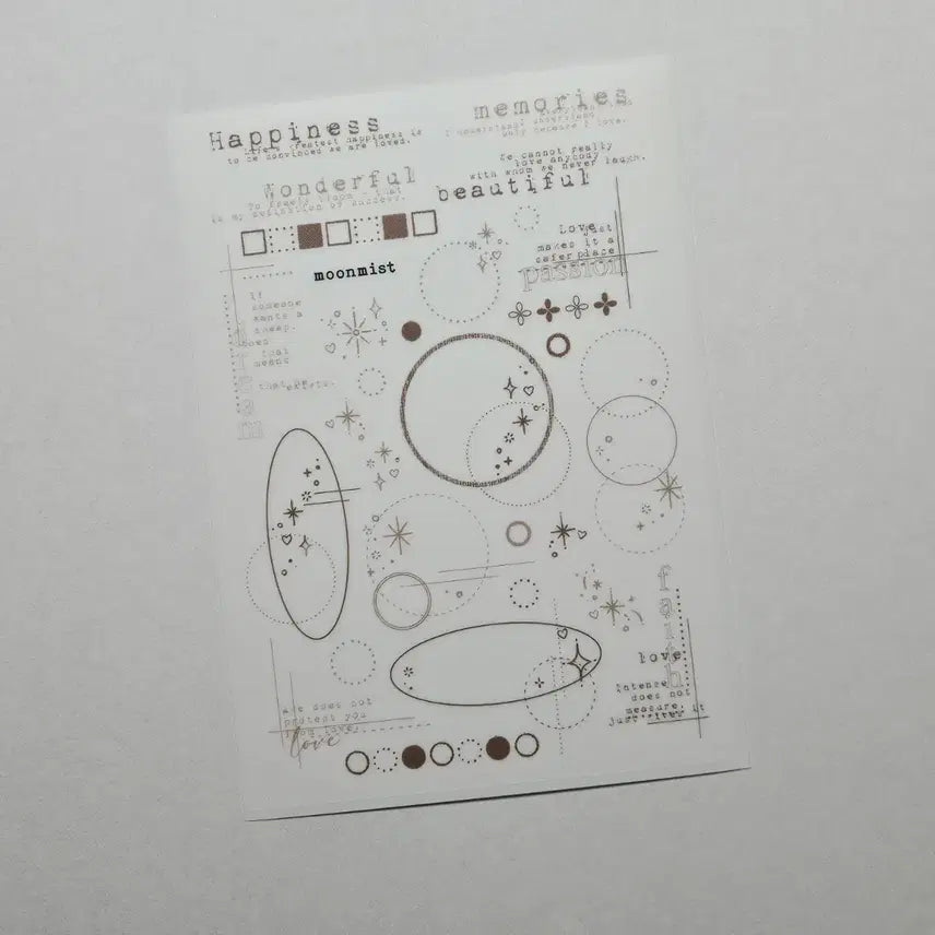 [BUNJANG] DalanGae Shop Glitter Round Stickers (Matte Translucent) / [달안개샵] 빤짝 동글이 스티커(무광투명)